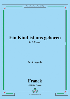 Book cover for Franck-Ein Kind ist uns geboren,in A Major,for A cappella