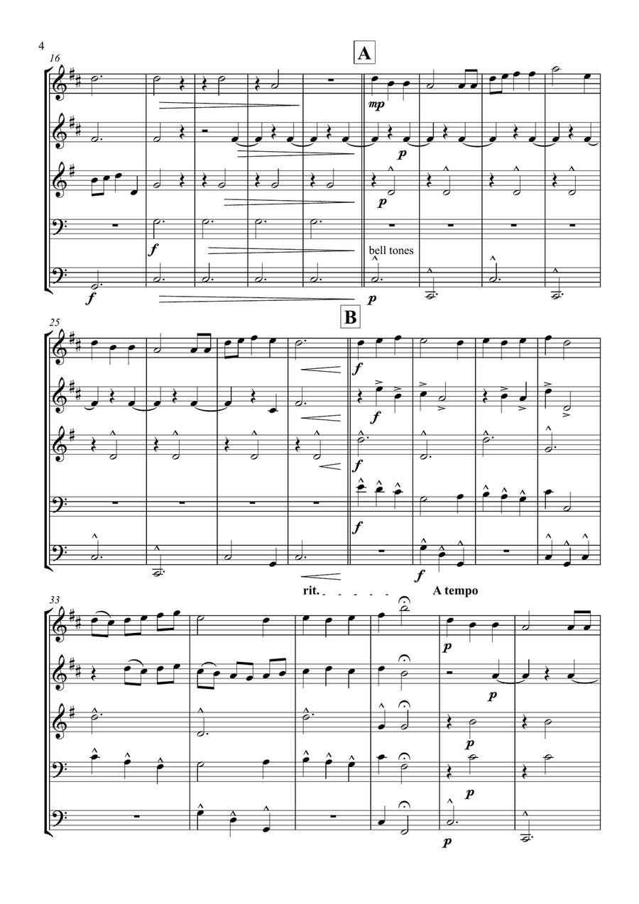 Brass Quintet - Christmas Interlude Brass Quintet scores gallery preview page 4