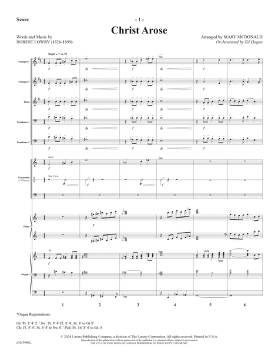 Christ Arose - Downloadable Brass and Percussion Score and Parts