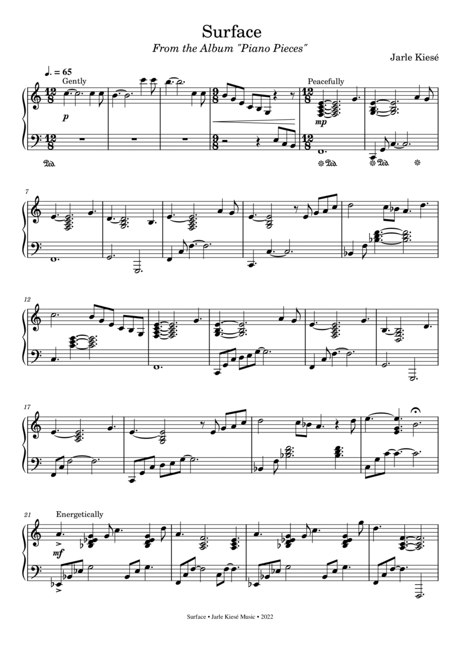 Surface Easy Piano scores gallery preview page 1