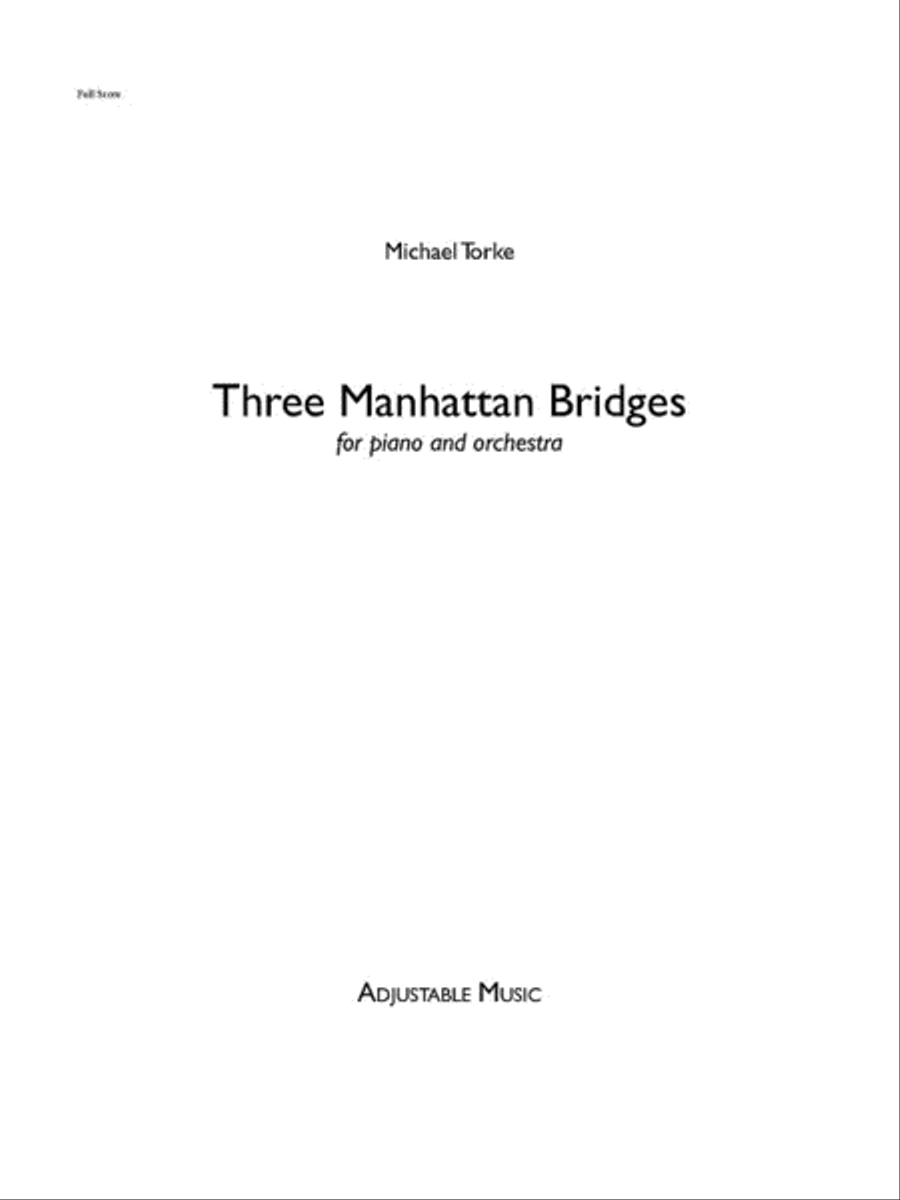 Three Manhattan Bridges Orchestra scores gallery preview page 1
