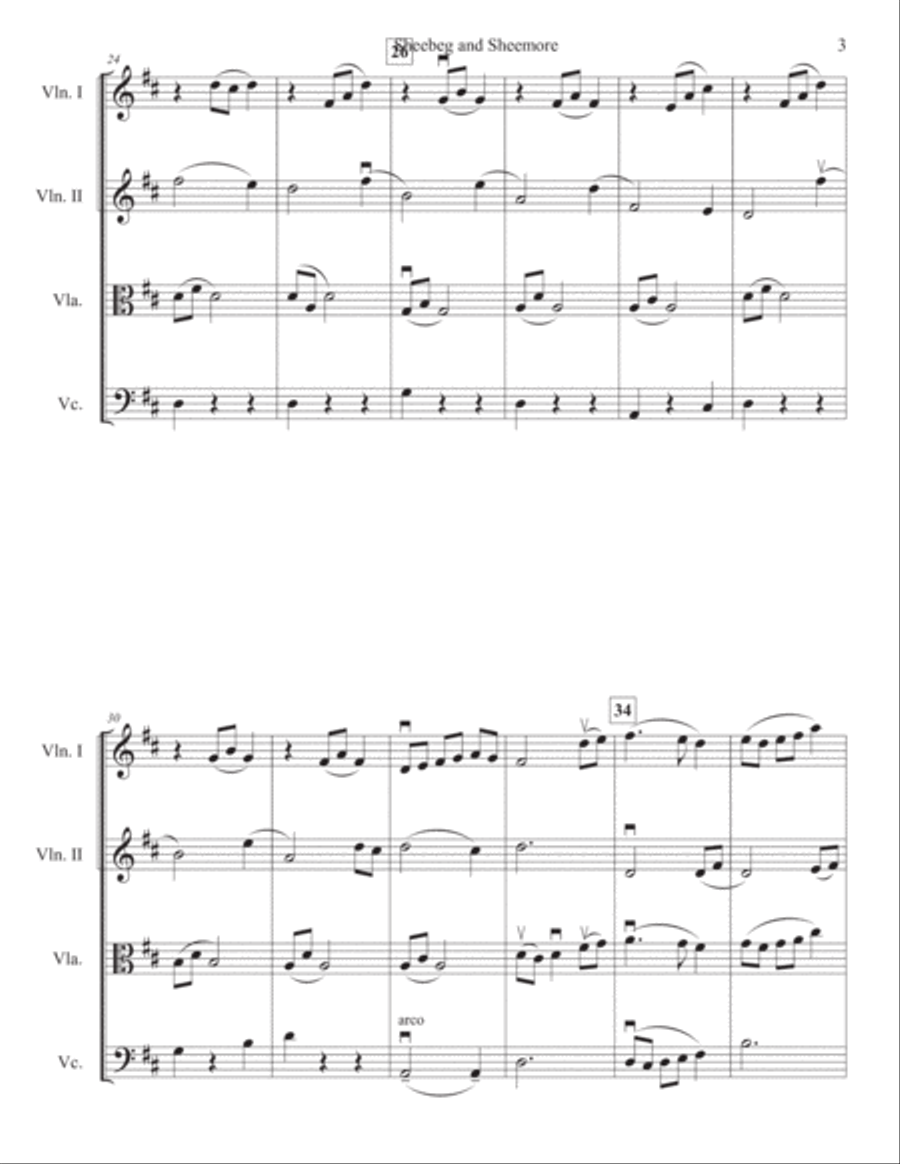 Sheebeg and Sheemore String Quartet scores gallery preview page 3