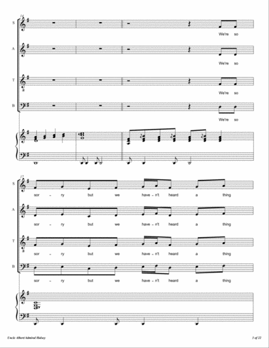 Uncle Albert/admiral Halsey 4-Part scores gallery preview page 4