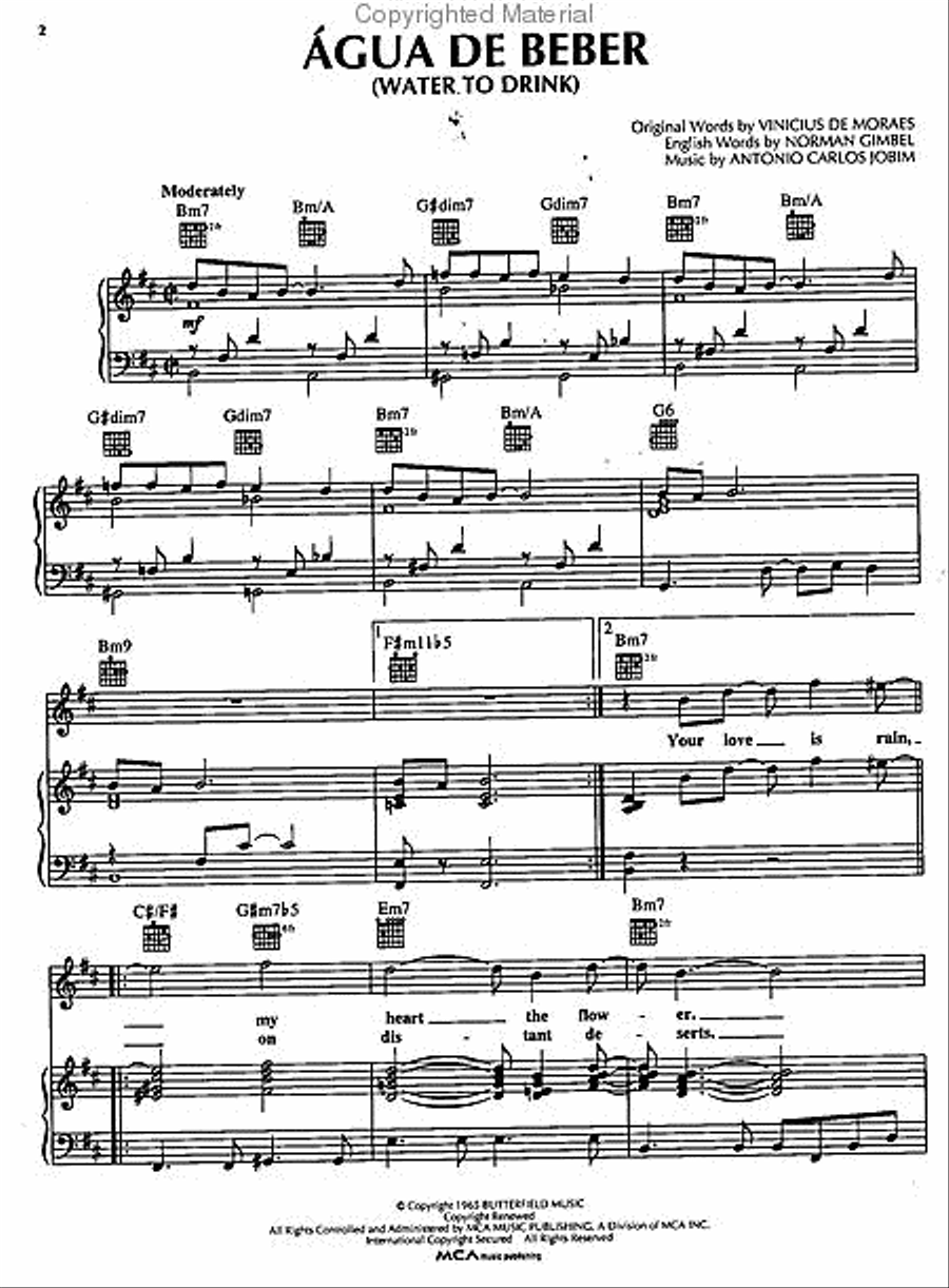 Antonio Carlos Jobim Anthology Piano, Vocal, Guitar scores gallery preview page 2