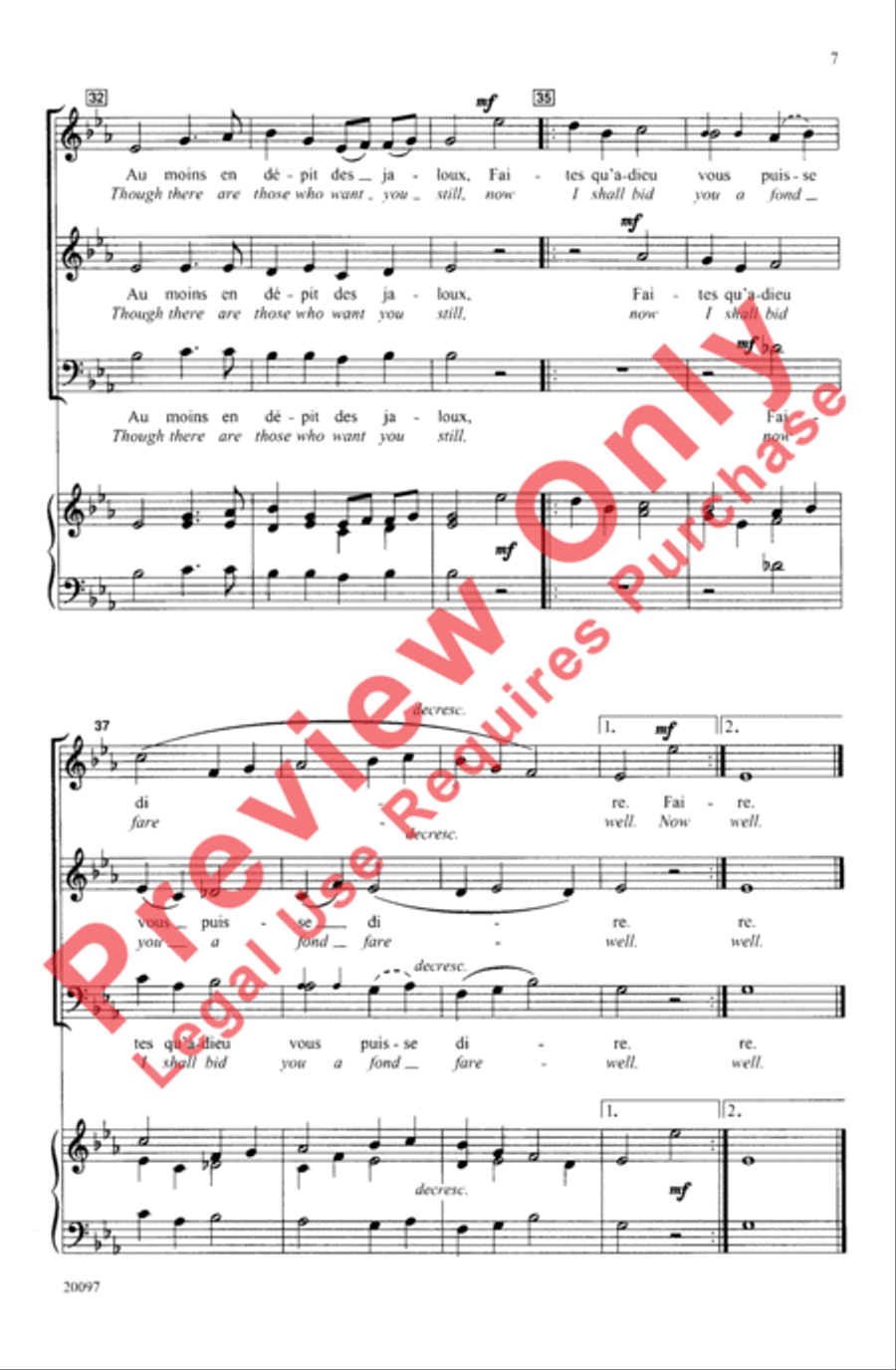 Mon Coeur Se Recommande à Vous (I Give to You All of My Heart) 3-Part scores gallery preview page 7