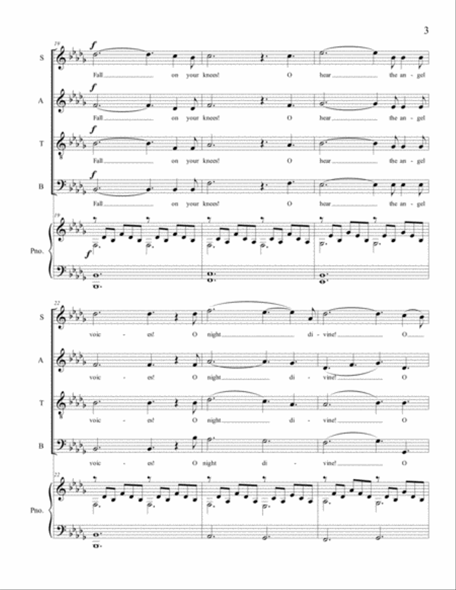 O Holy Night (SATB) O Holy Night (SATB) 4-Part scores gallery preview page 3