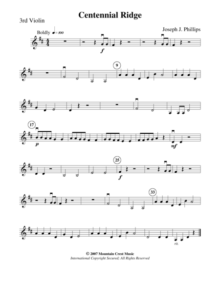 Centennial Ridge-Violin 3 part