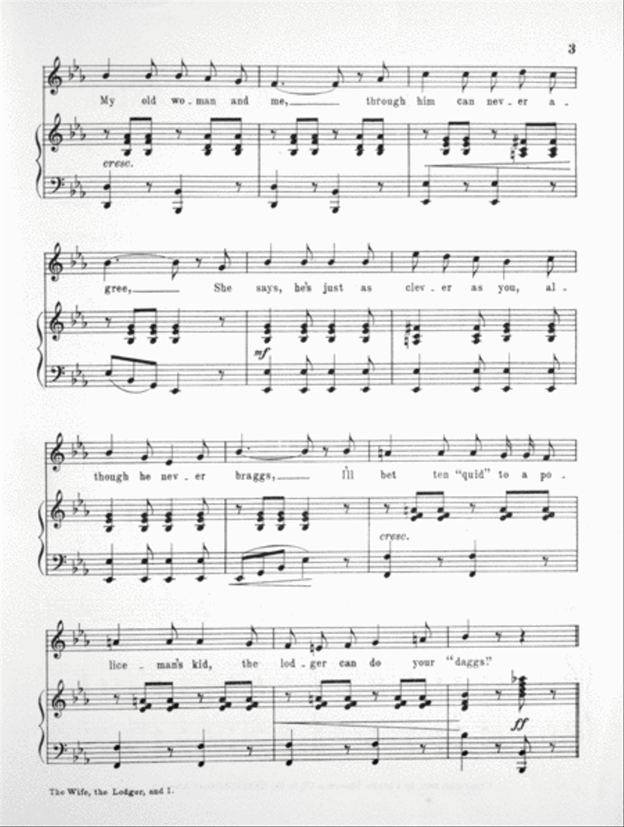 The Wife, the Lodger and I, or, I Challenged Him To- Voice scores gallery preview page 3