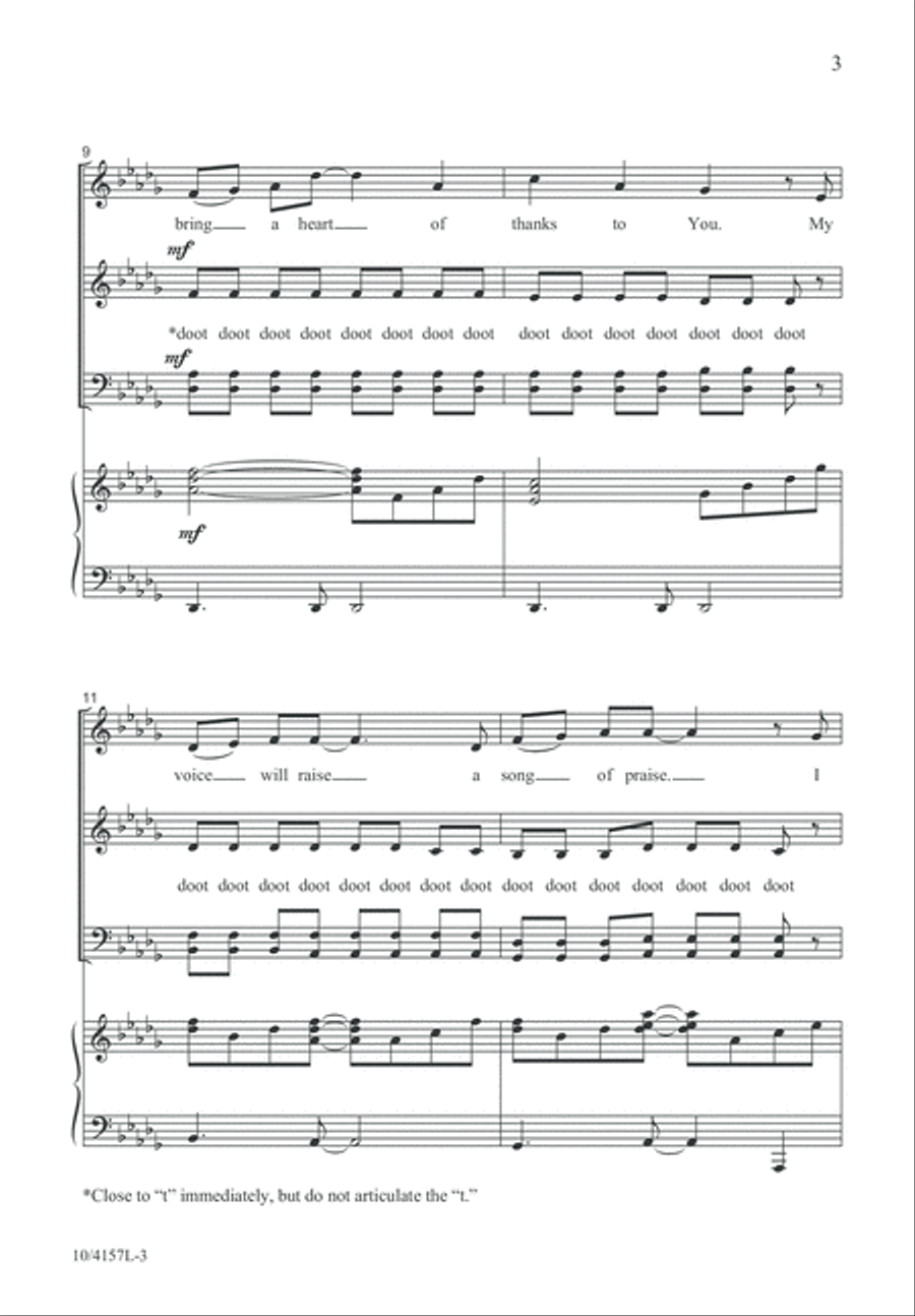 I Bring a Heart of Thanks 4-Part scores gallery preview page 4