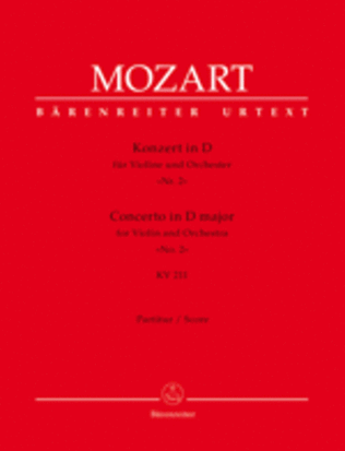 Book cover for Concerto for Violin and Orchestra, No. 2 D major, KV 211