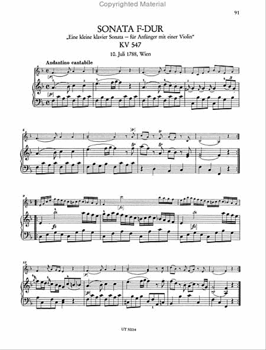 Sonatas for Piano and Violin, Vol. 3 Violin Solo scores gallery preview page 5