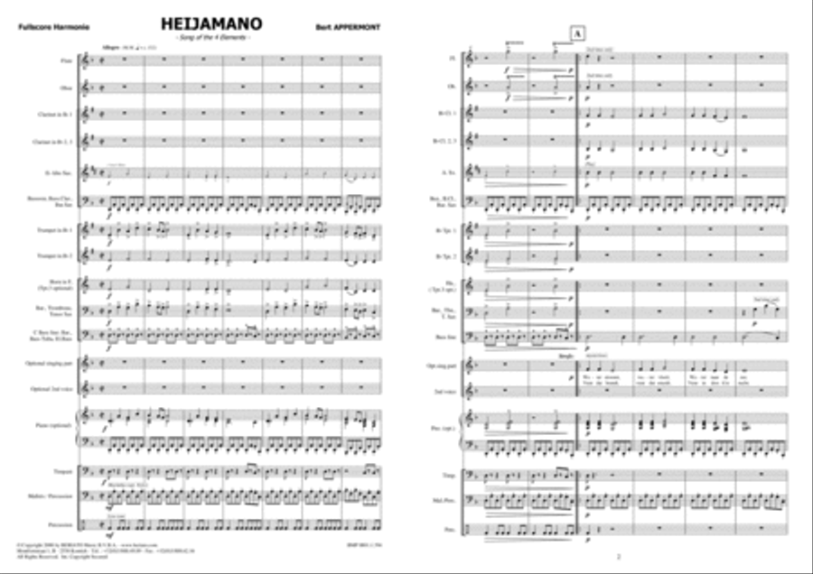 Heijamano by Bert Appermont - Concert Band - Sheet Music