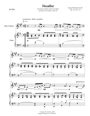 Rachmaninoff: Vocalise for Bass Clarinet & Piano
