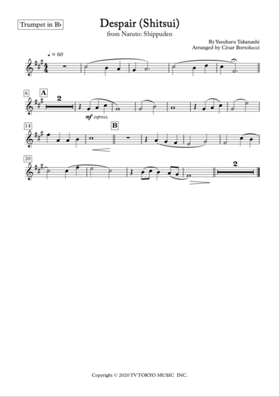 Despair (shitsui) Trumpet Solo scores gallery preview page 2