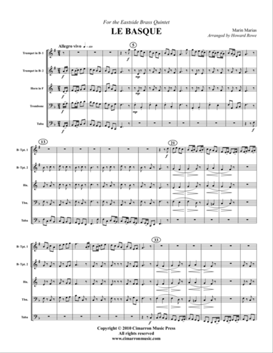 Le Basque Brass Quintet scores gallery preview page 1