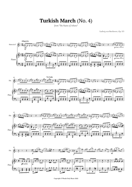 Turkish March by Beethoven for French Horn and Piano image number null