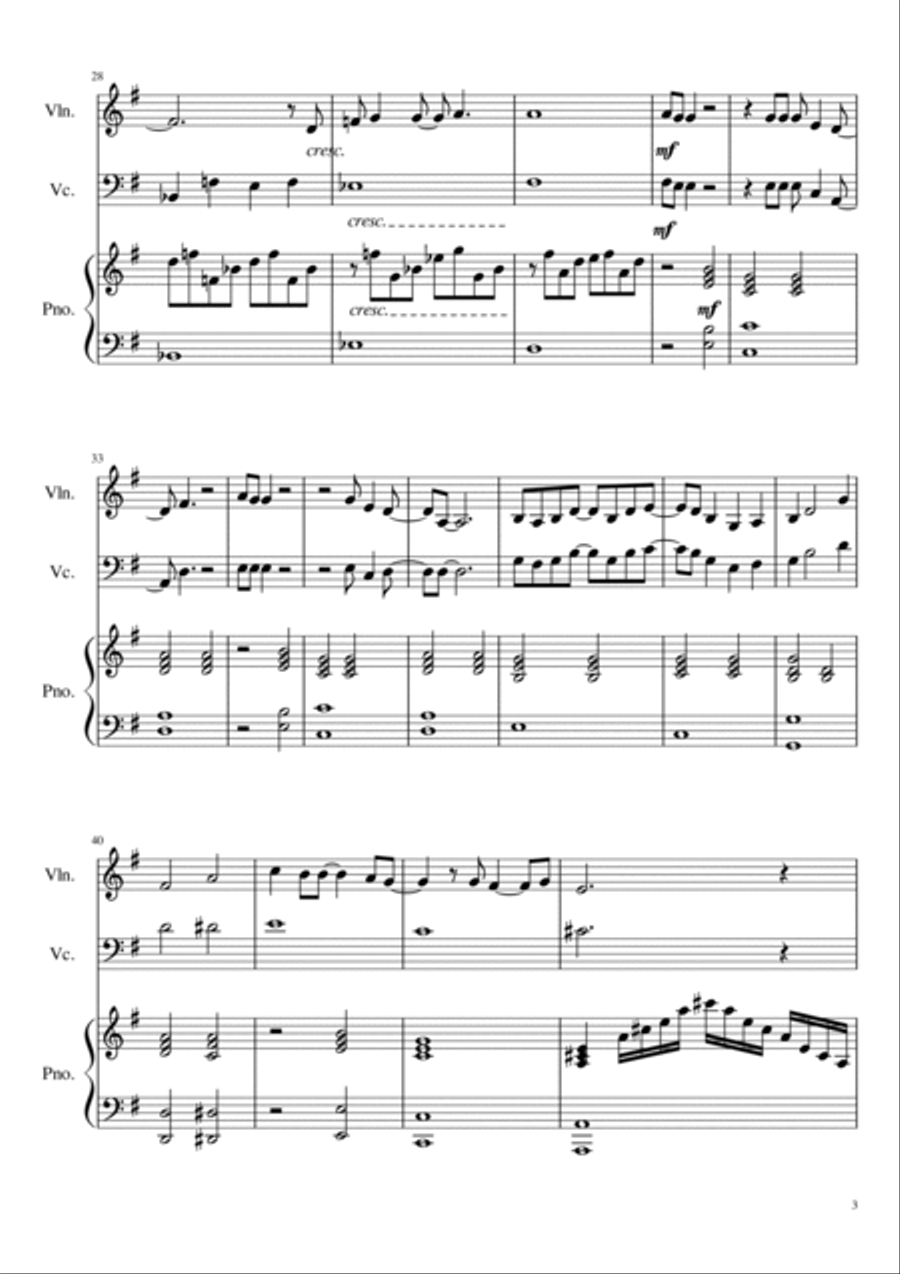 Show Yourself - Score Only Piano Trio scores gallery preview page 3
