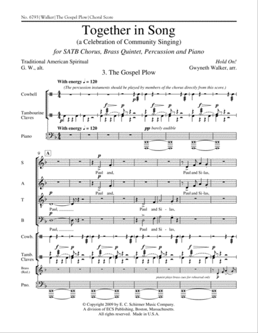 Together in Song: 3. The Gospel Plow 4-Part scores gallery preview page 13