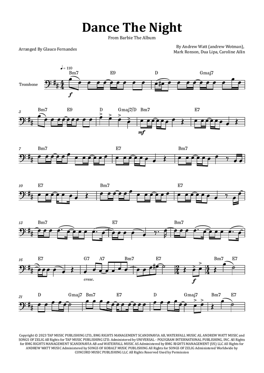 Dance The Night Chamber Music scores gallery preview page 1