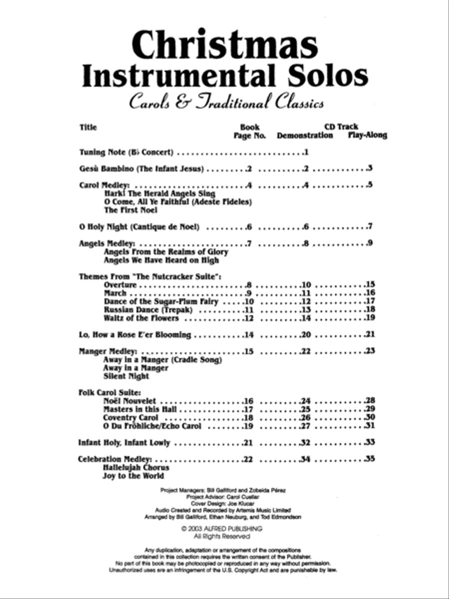 Christmas Instrumental Solos - Flute (Book & CD) image number null