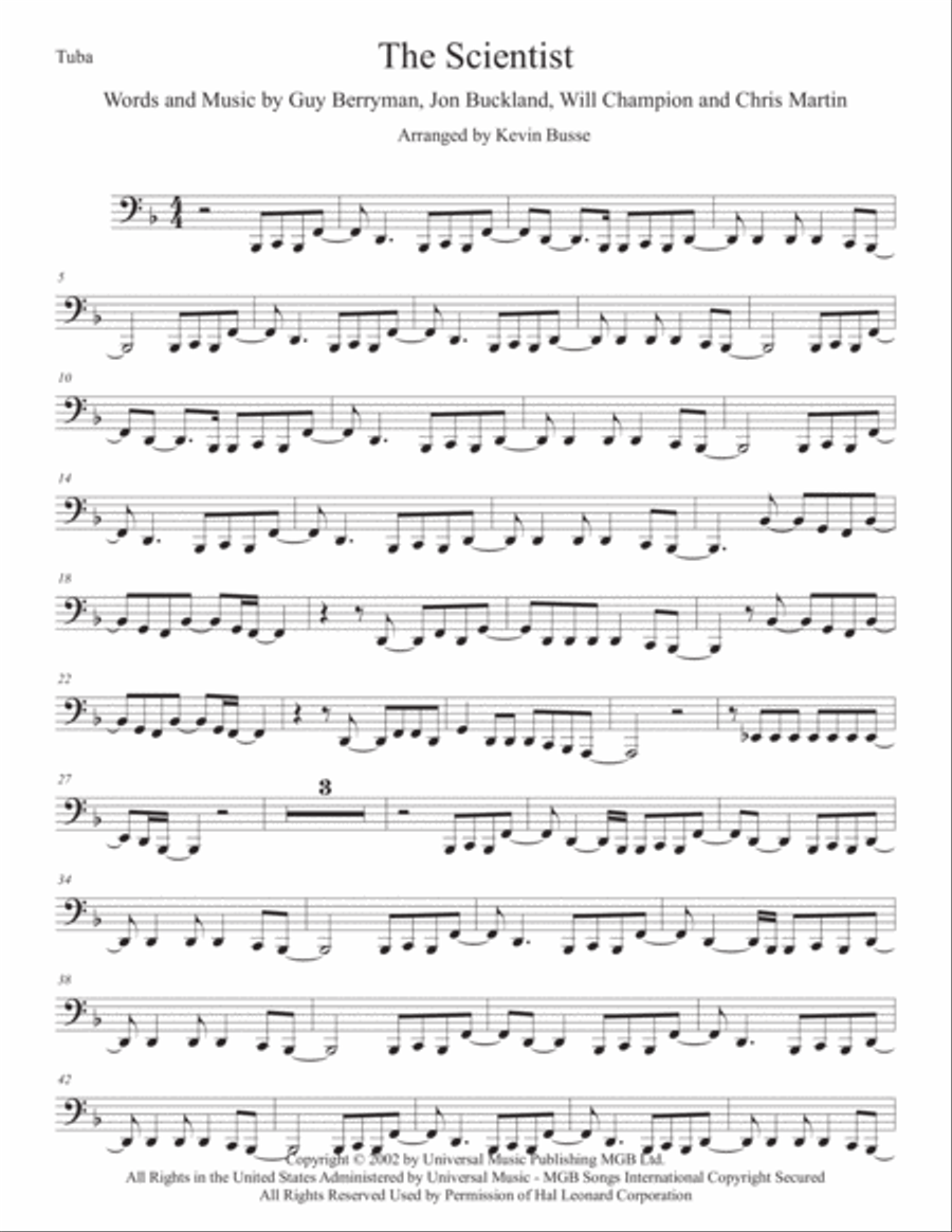 The Scientist Tuba scores gallery preview page 1