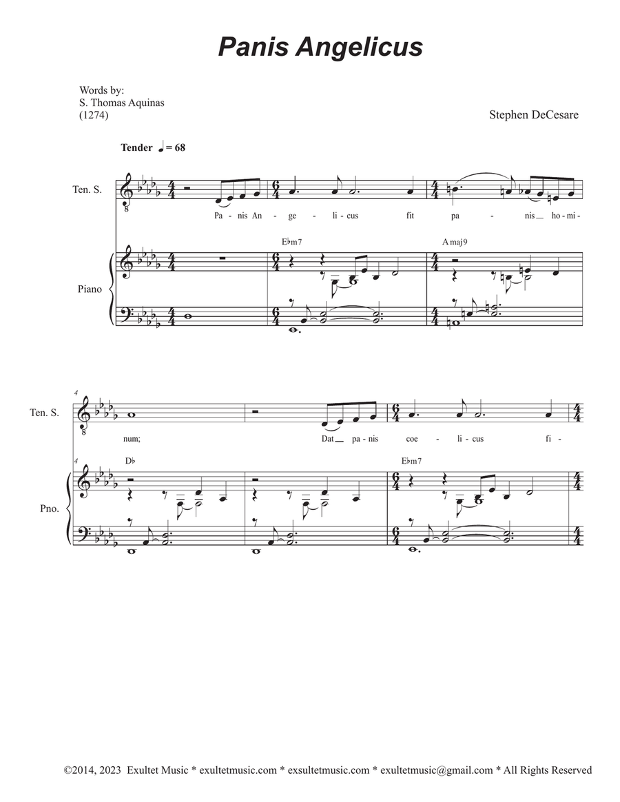 Book cover for Panis Angelicus (Tenor solo with 2-part choir - (TB)
