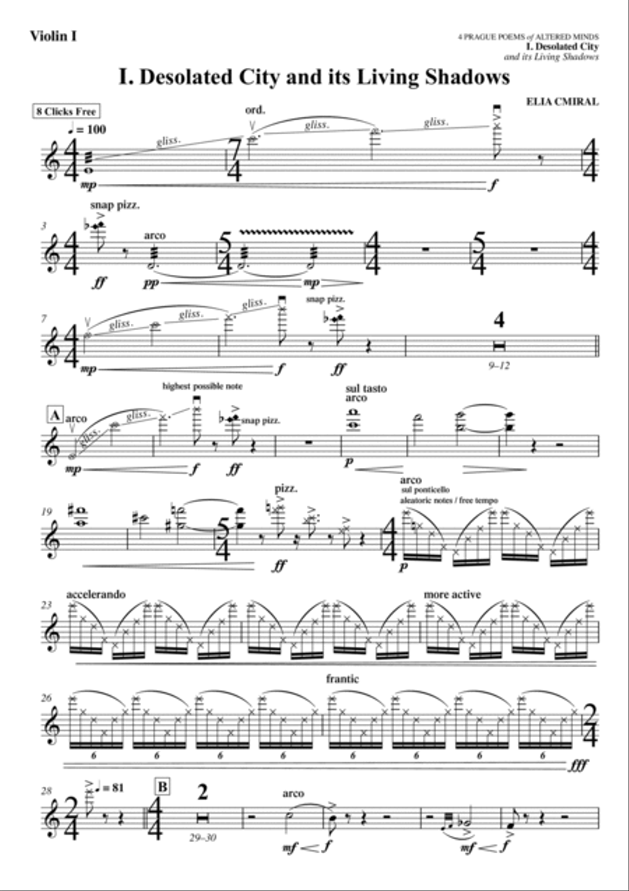 4 Prague Poems of Altered Minds - Parts String Quartet scores gallery preview page 3