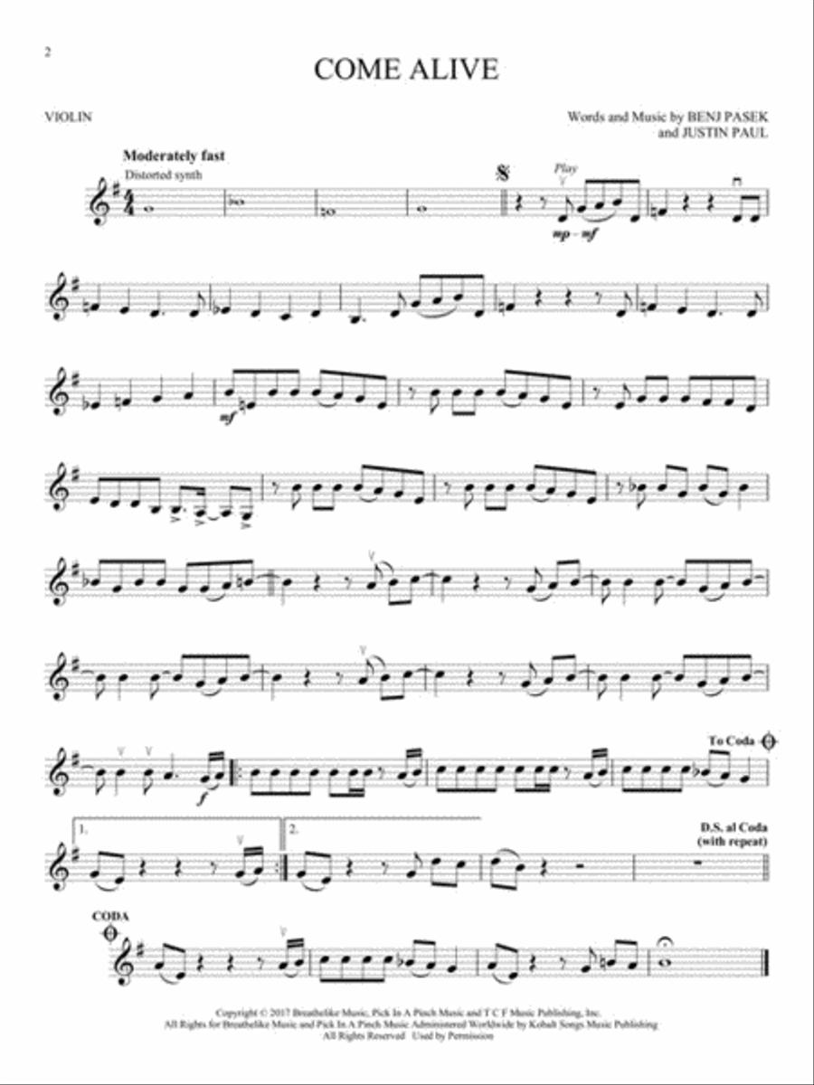 <br>Sheet music extract