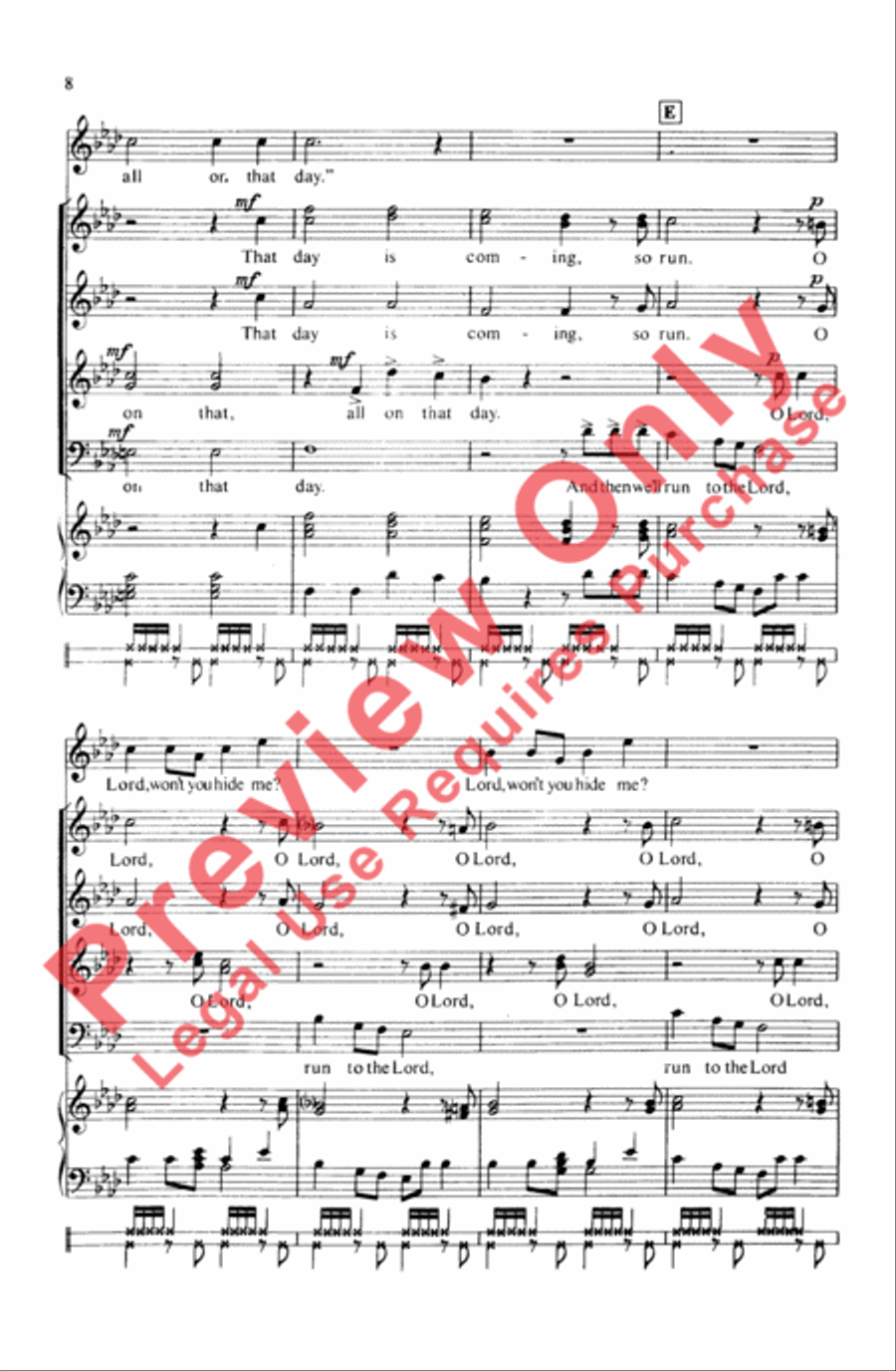 Sinner Man 4-Part scores gallery preview page 8