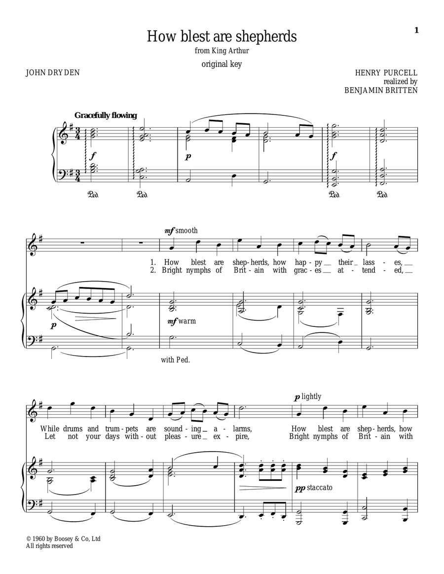 How Blest Are Shepherds Piano, Vocal scores gallery preview page 1