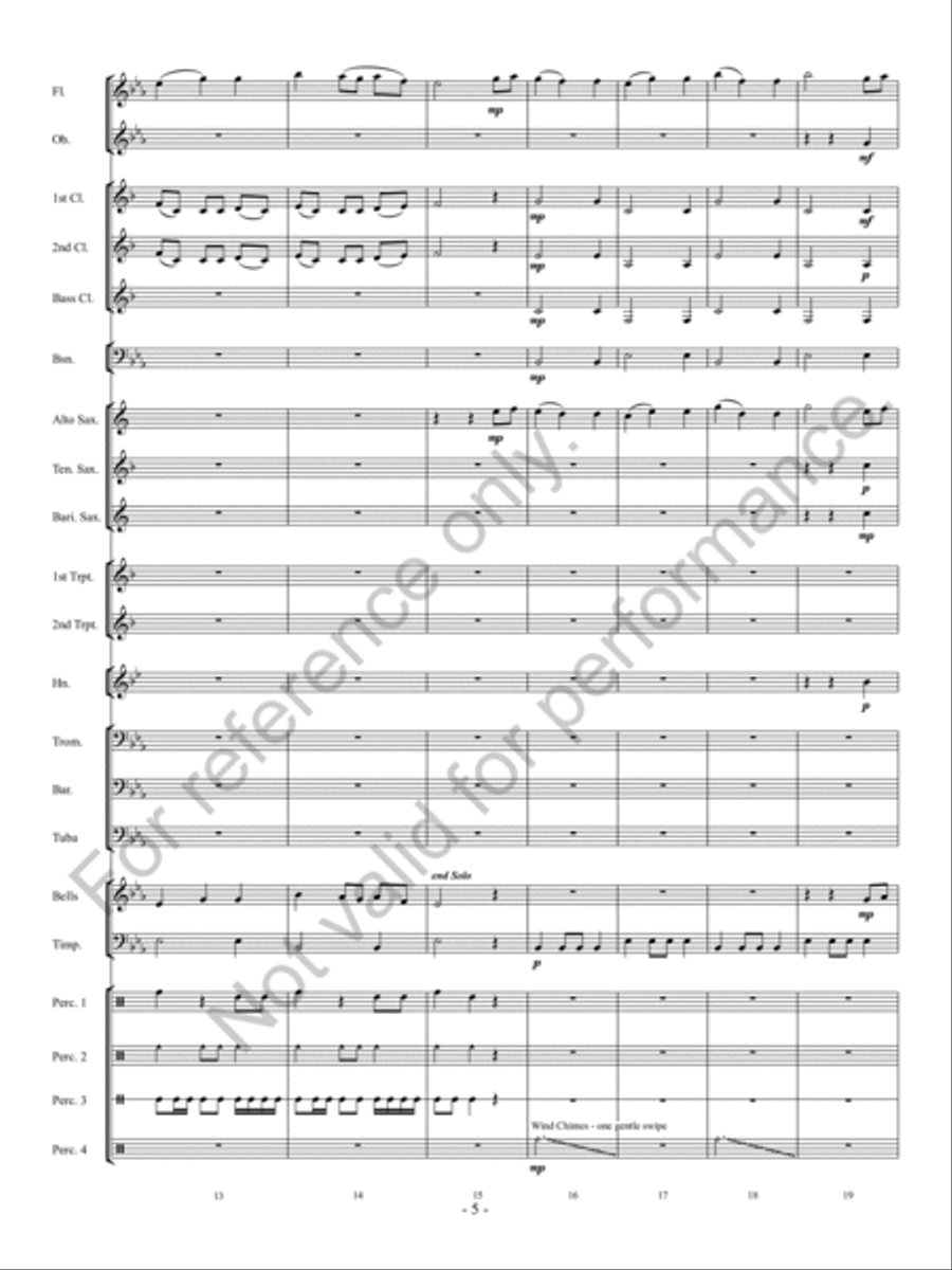 Cowbell Lullaby Concert Band scores gallery preview page 6
