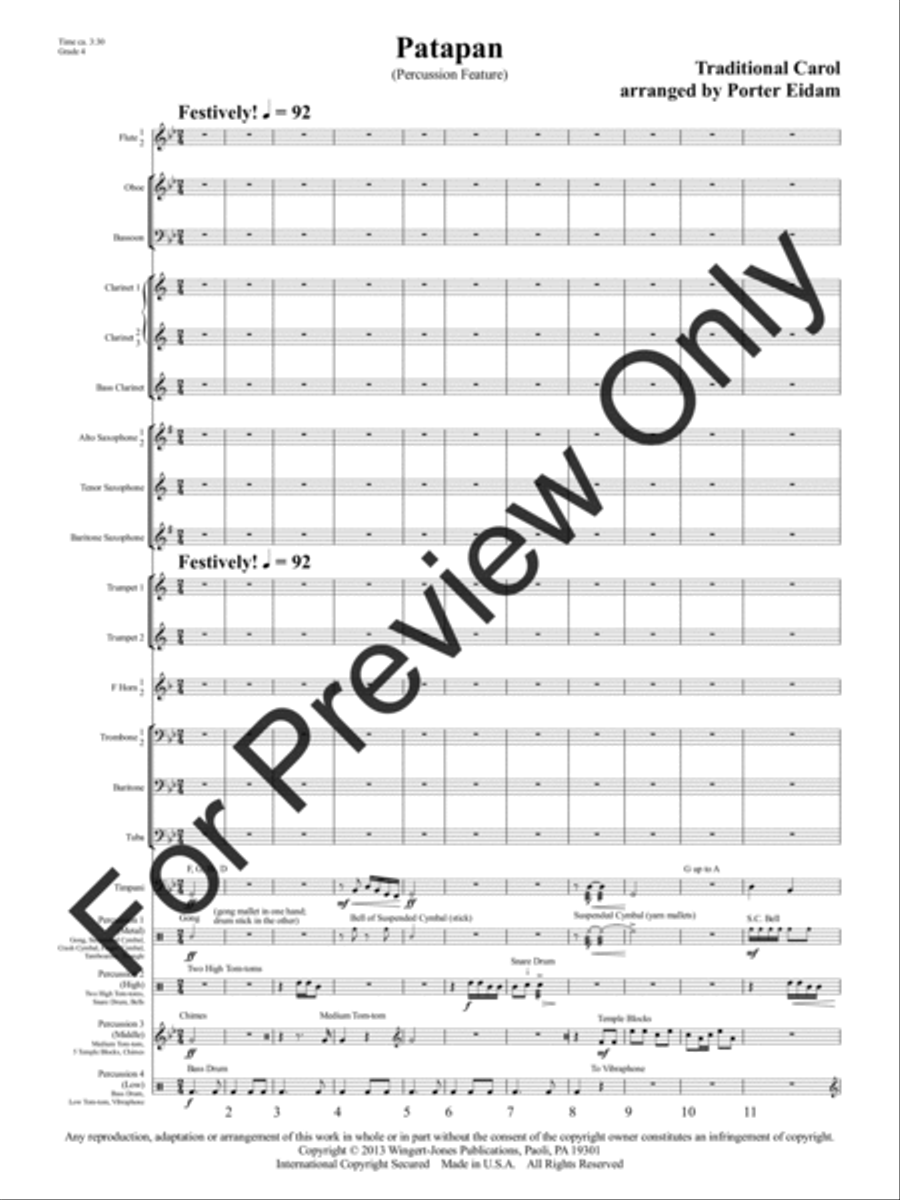 Patapan (Score) Concert Band scores gallery preview page 4