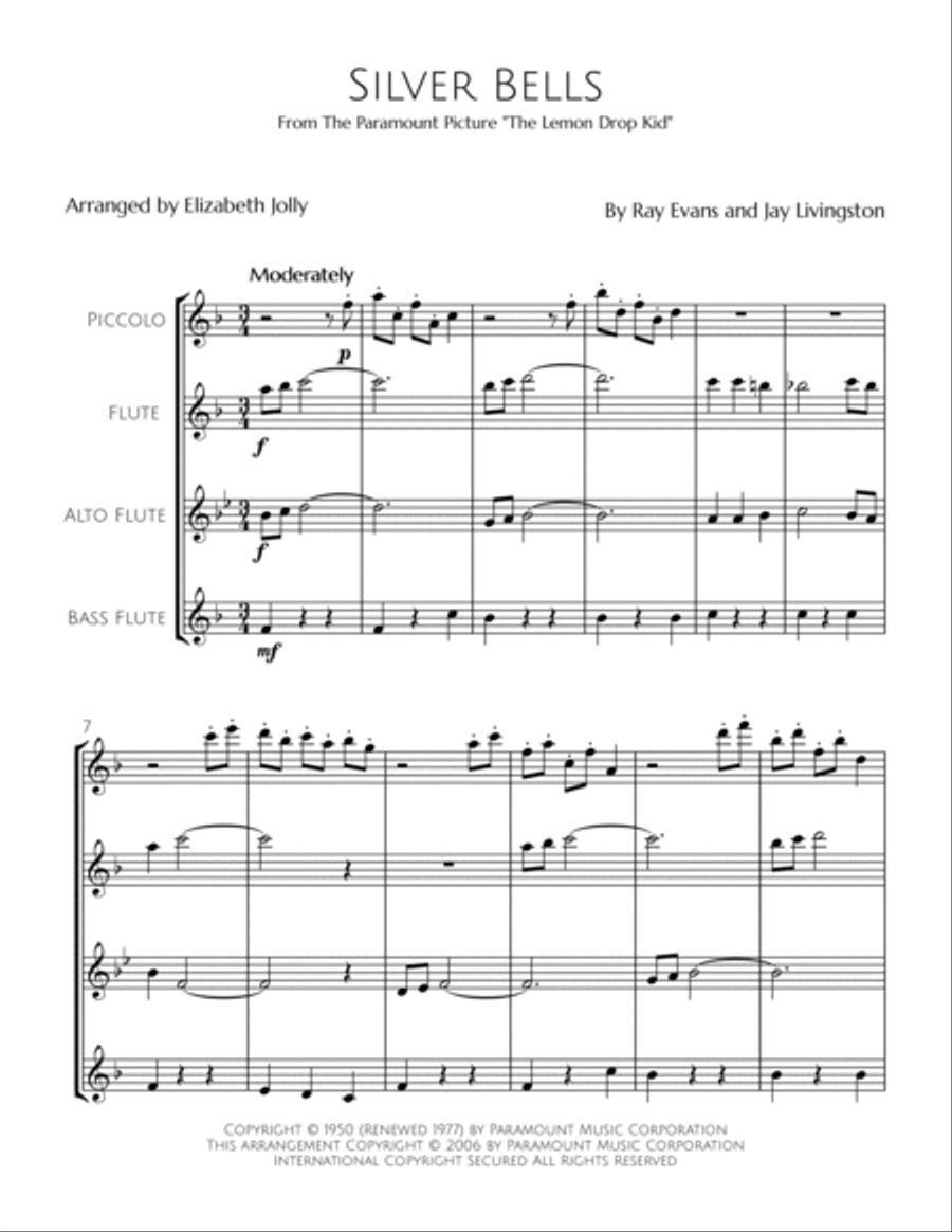 Silver Bells Woodwind Quartet scores gallery preview page 2