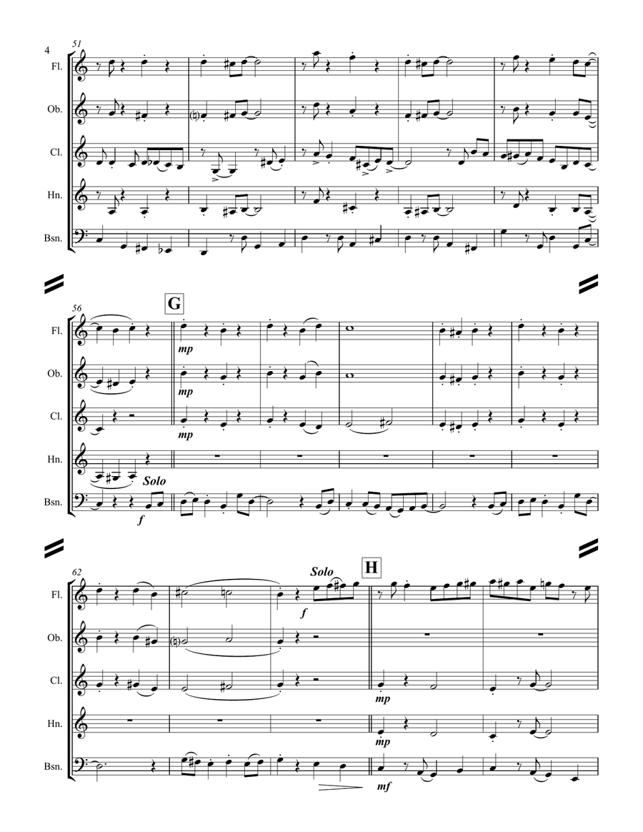 Let It Snow! Let It Snow! Let It Snow! Woodwind Quintet scores gallery preview page 5