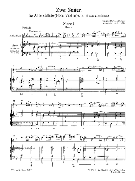 2 Suites by Francois-Andre Philidor Violin Solo - Sheet Music