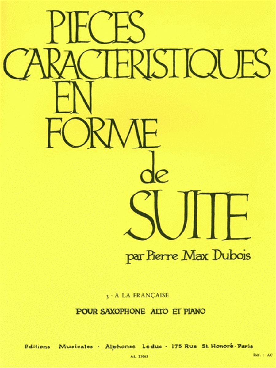 Pieces Caracteristiques Op.77 No.3 - A La Francaise (alto Saxophone/ Alto Saxophone scores gallery preview page 1