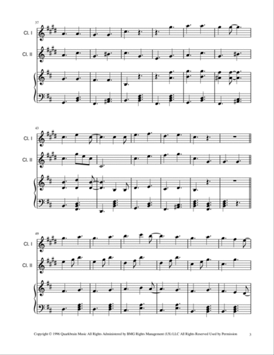 Spooky Scary Skeletons Clarinet Duet scores gallery preview page 3