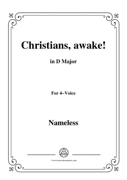 Nameless-Christmas Carol,Christians,awake,in D Major,for voice and piano image number null