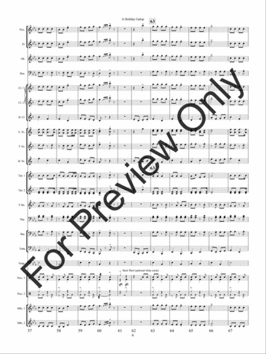 A Holiday Galop (Score) Concert Band scores gallery preview page 9