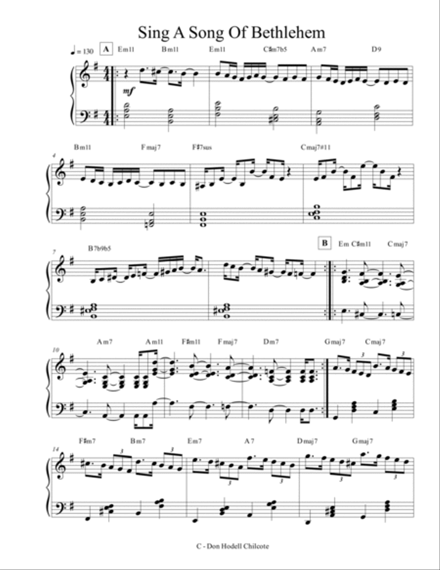 Sing A Song Of Bethlehem Piano Solo scores gallery preview page 2