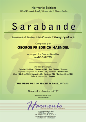 Sarabande & Variations - G.F. Haendel - arranged for Wind Concert Band by Marc Garetto