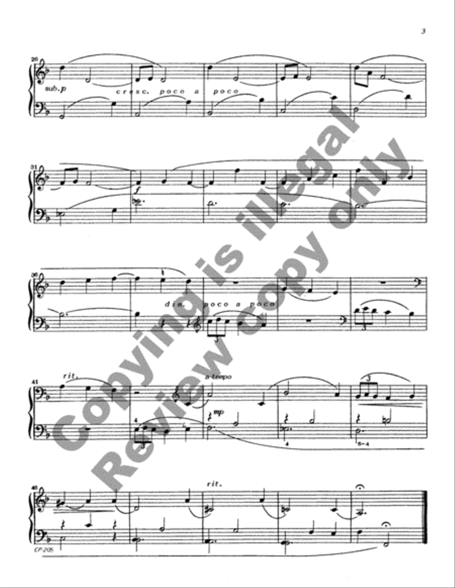 Three Short Pieces Easy Piano scores gallery preview page 3