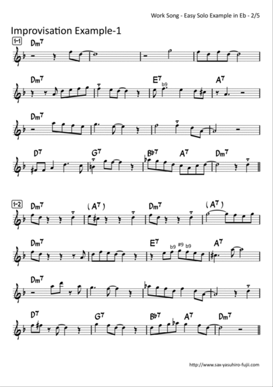 Work Song Alto Saxophone scores gallery preview page 2