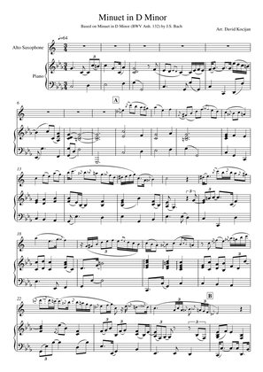 Bach - Minuet in D Minor, BWV Anh. 132 (alto sax & piano)