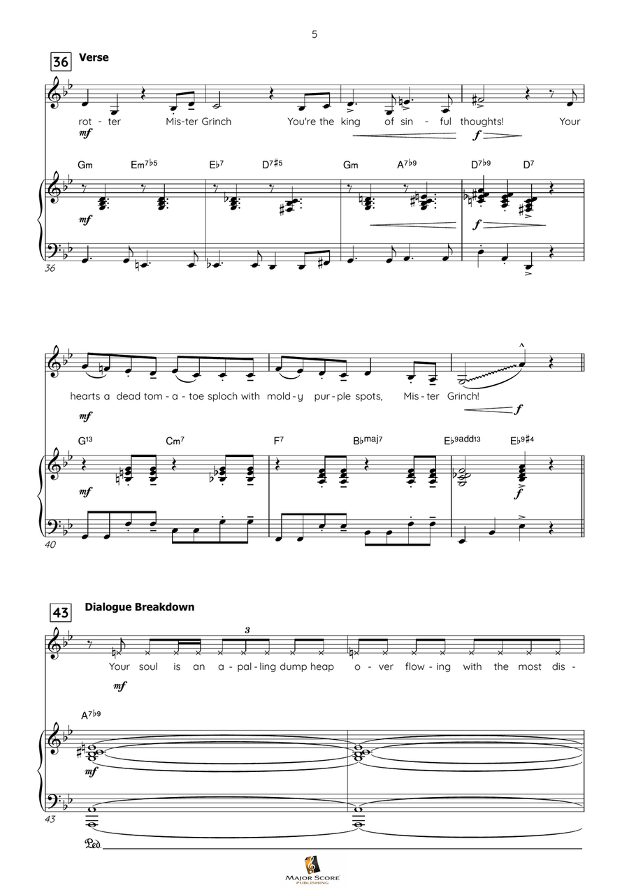 You're A Mean One, Mr. Grinch Piano, Vocal scores gallery preview page 6