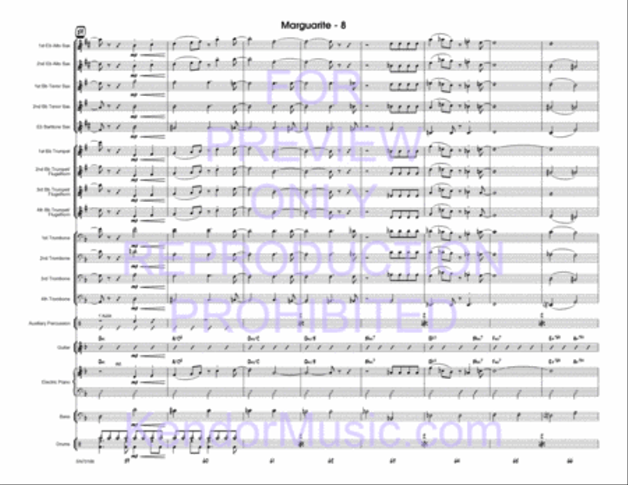 Marguarite (Full Score) Jazz Ensemble scores gallery preview page 9
