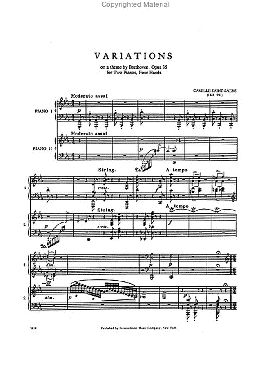 Variations On A Theme By Beethoven, Opus 35