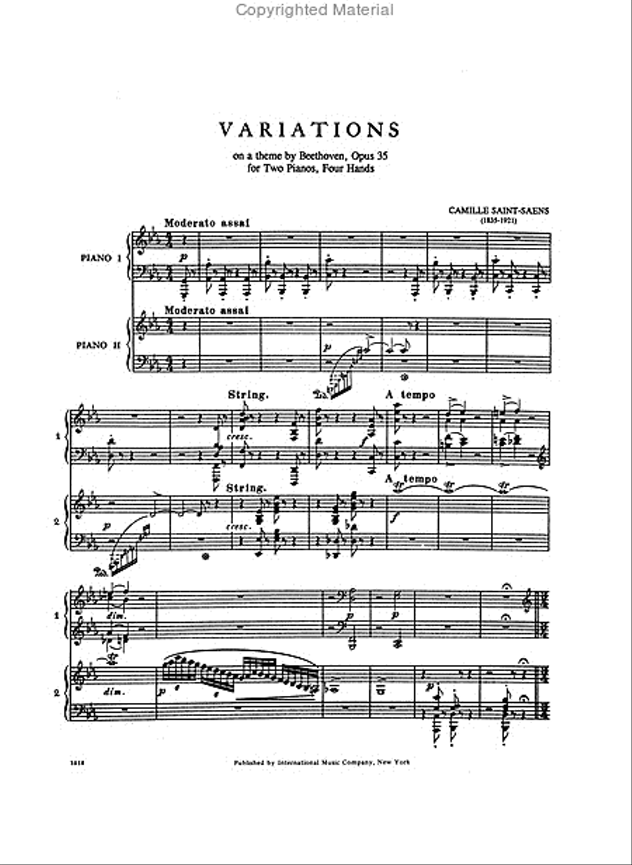 Variations On A Theme By Beethoven, Opus 35