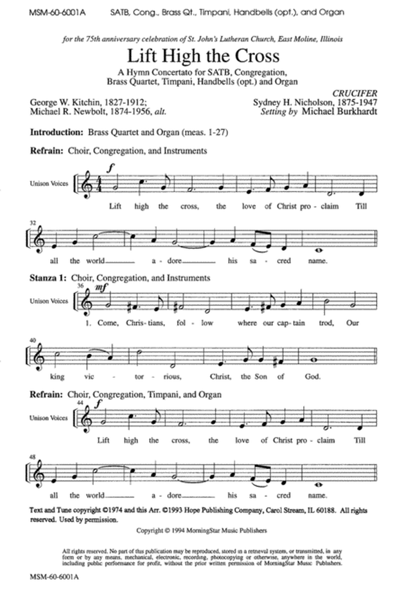 Lift High the Cross (Downloadable Choral Score)