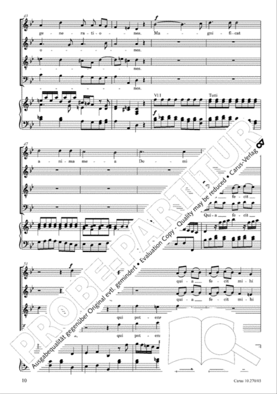 Magnificat in B flat major 4-Part scores gallery preview page 11
